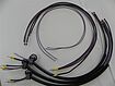 Round cables semi stripped and ferrite cores